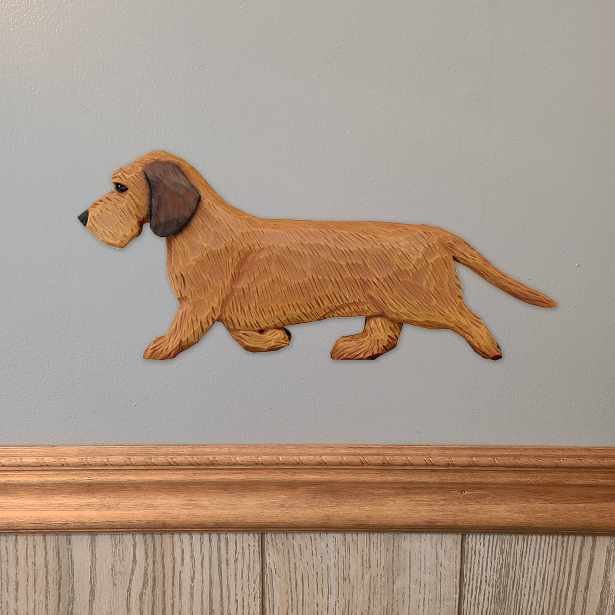 Wiener dogs hand retailer carved wood wall art