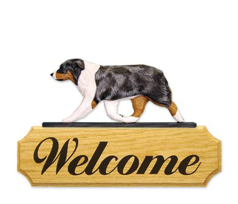 Australian Shepherd DIG Welcome Sign