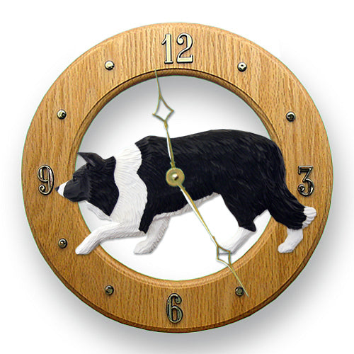 Border Collie Wall Clock - Michael Park, Woodcarver