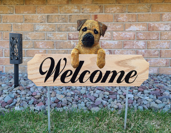 Border Terrier Topper Welcome Stake
