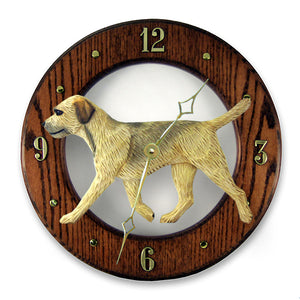 Border Terrier Wall Clock - Michael Park, Woodcarver