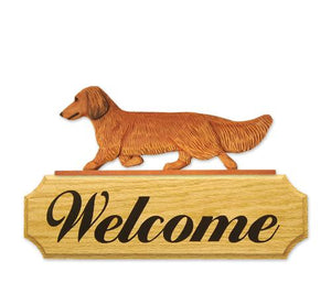 Dachshund (longhaired) DIG Welcome Sign