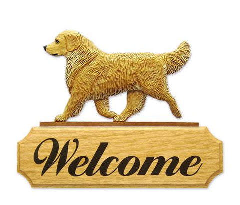 Golden Retriever DIG Welcome Sign