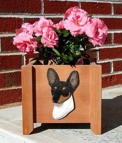 Toy Fox Terrier Planter Box - Michael Park, Woodcarver