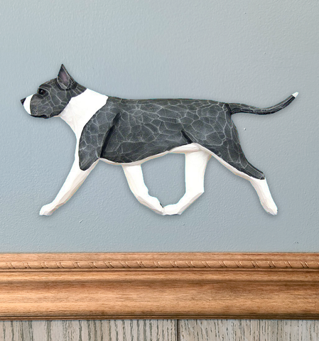 American Staffordshire Terrier Wall Sculpture