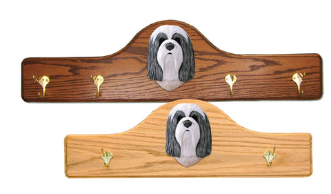 Bearded Collie Coat Rack - Solid Oak