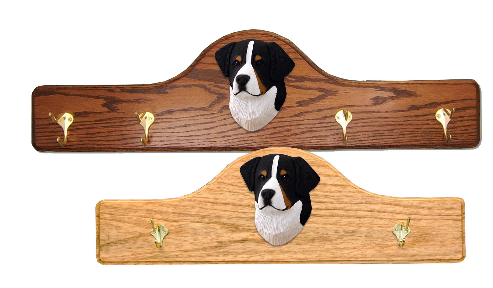 Bernese Mountain Dog Coat Rack - Solid Oak