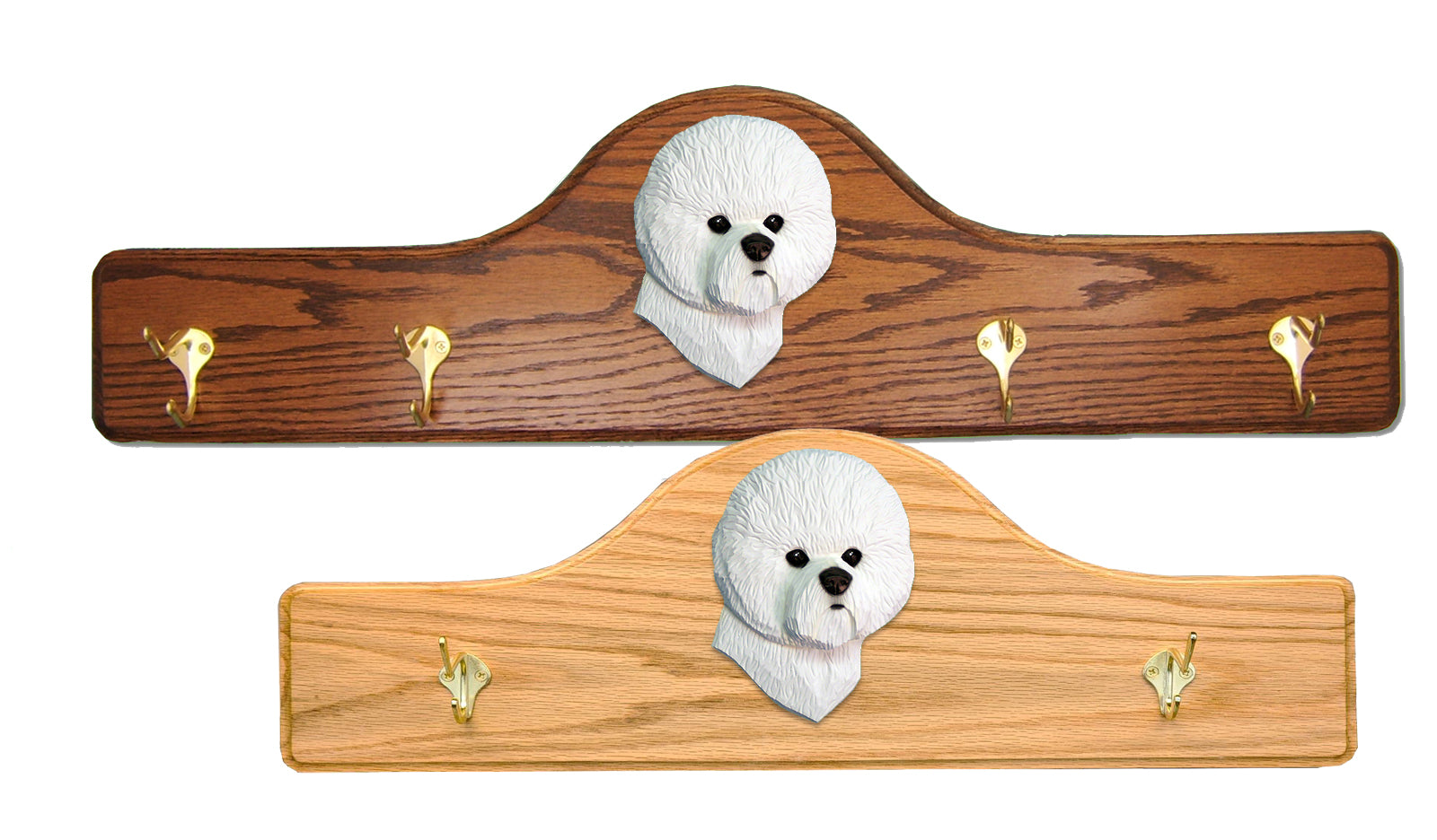 Bichon Frise Coat Rack - Solid Oak