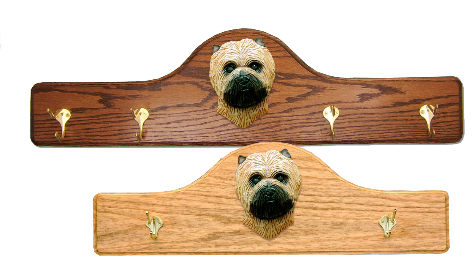 Cairn Terrier Coat Rack - Solid Oak