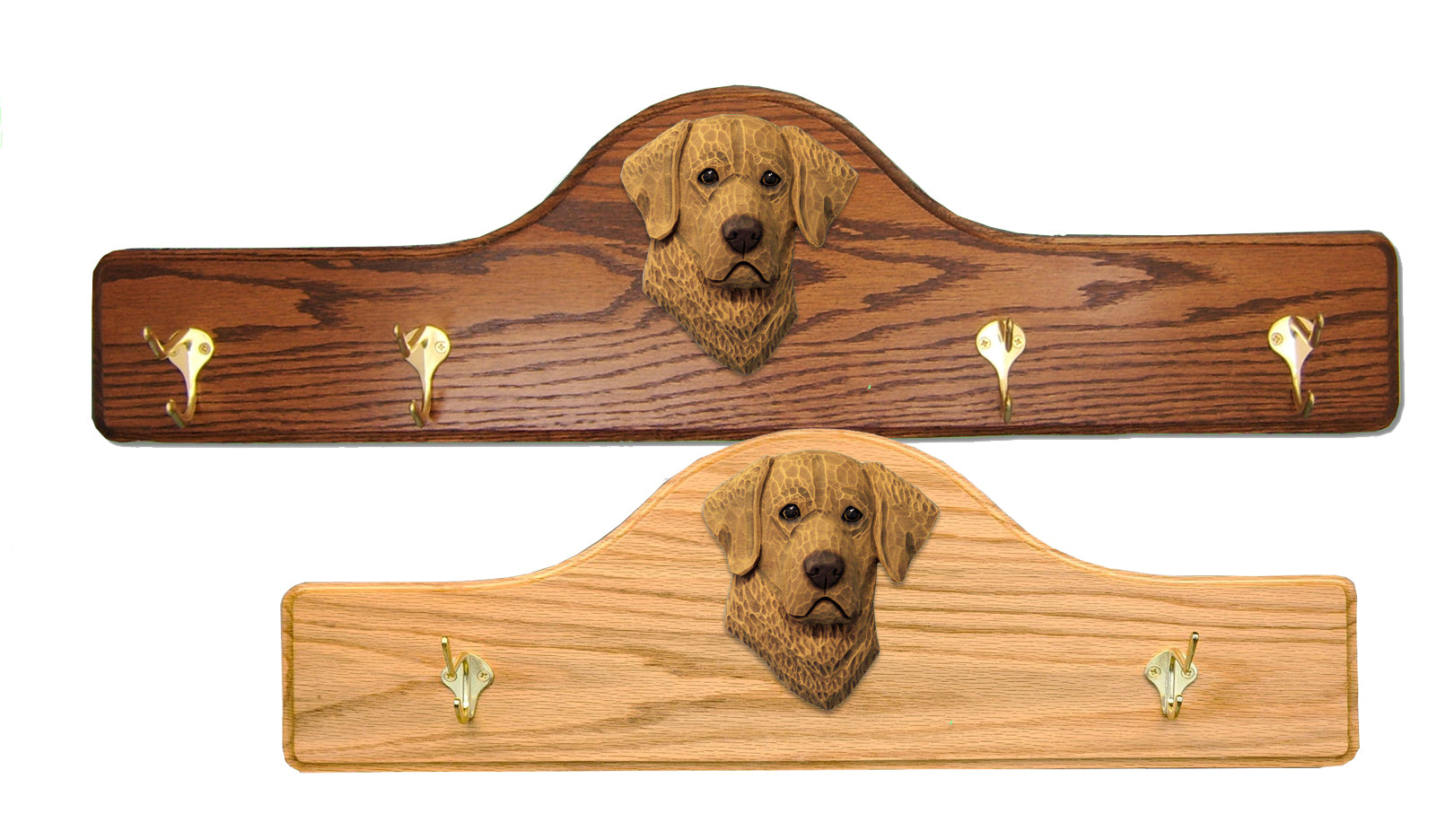 Chesapeake Bay Retriever Coat Rack - Solid Oak