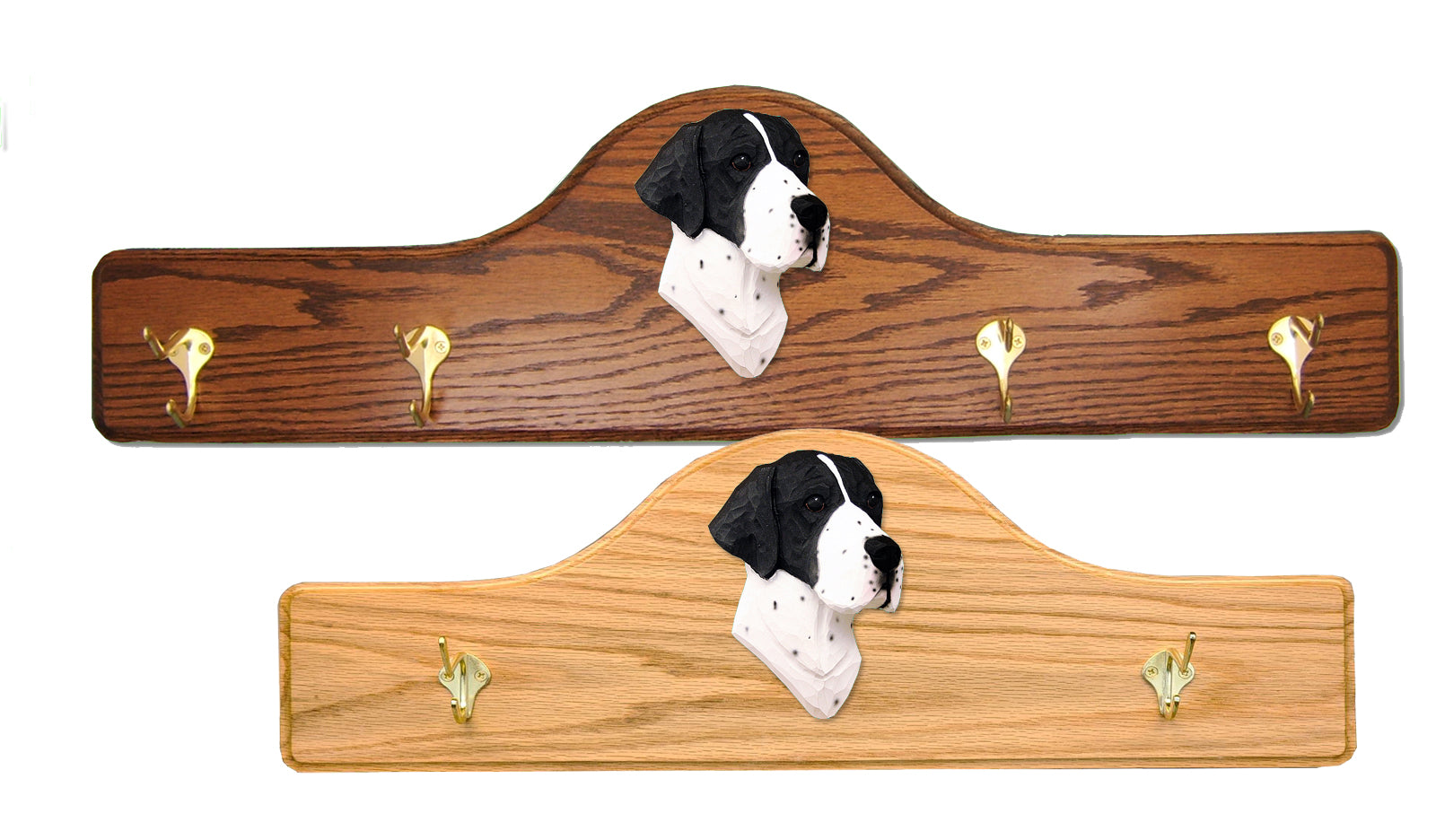 English Pointer Coat Rack - Solid Oak