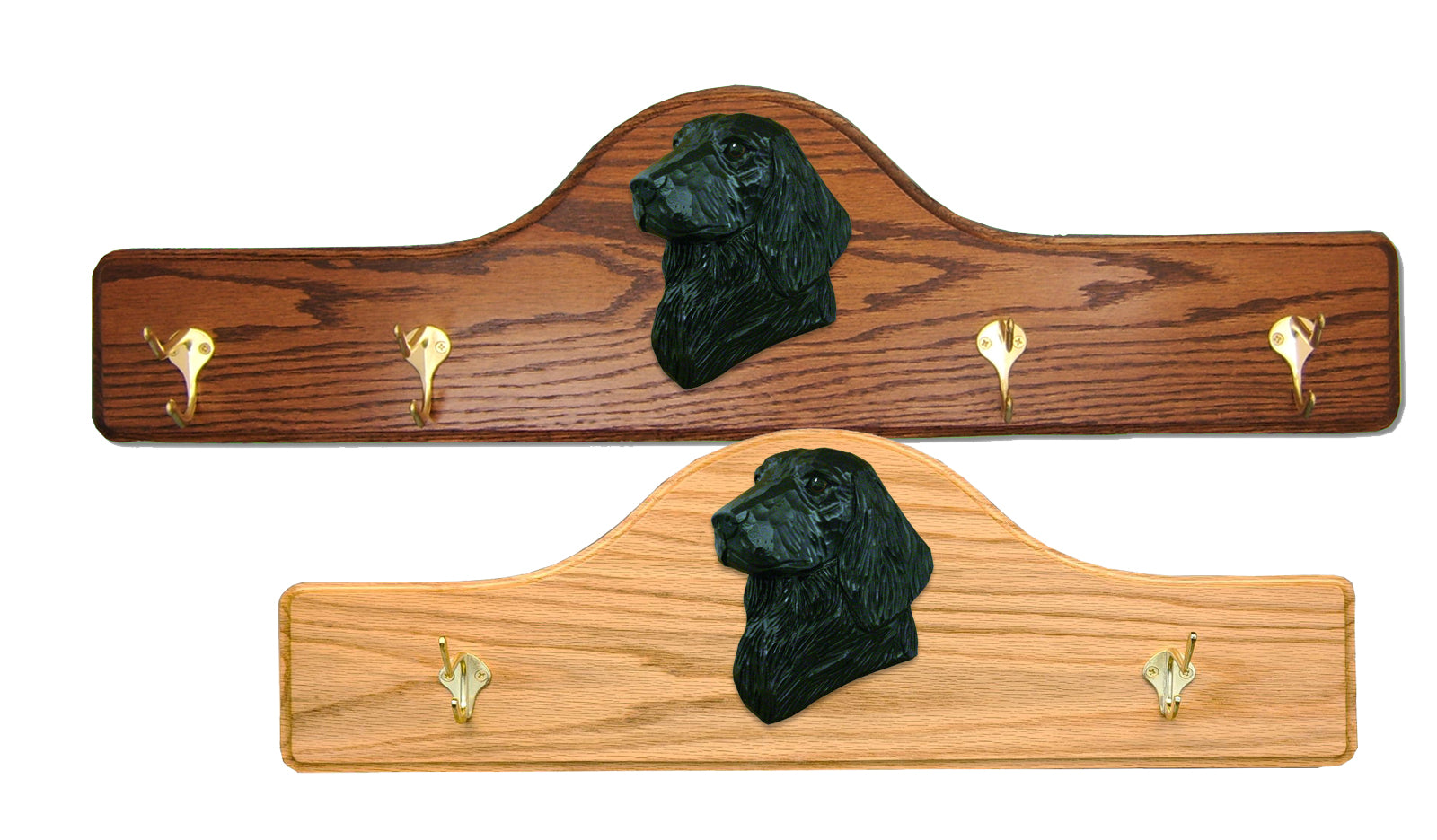 Flat-coated Retriever Coat Rack - Solid Oak