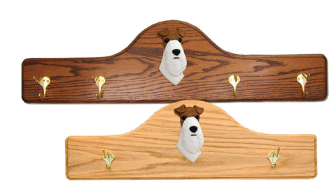 Fox Terrier (Wire) Coat Rack - Solid Oak