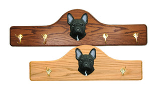 French Bulldog Coat Rack - Solid Oak