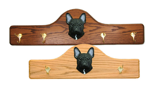 French Bulldog Coat Rack - Solid Oak