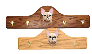 French Bulldog Coat Rack - Solid Oak