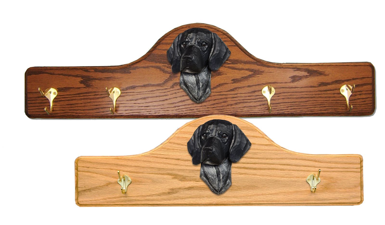 German Shorthaired Pointer Coat Rack - Solid Oak