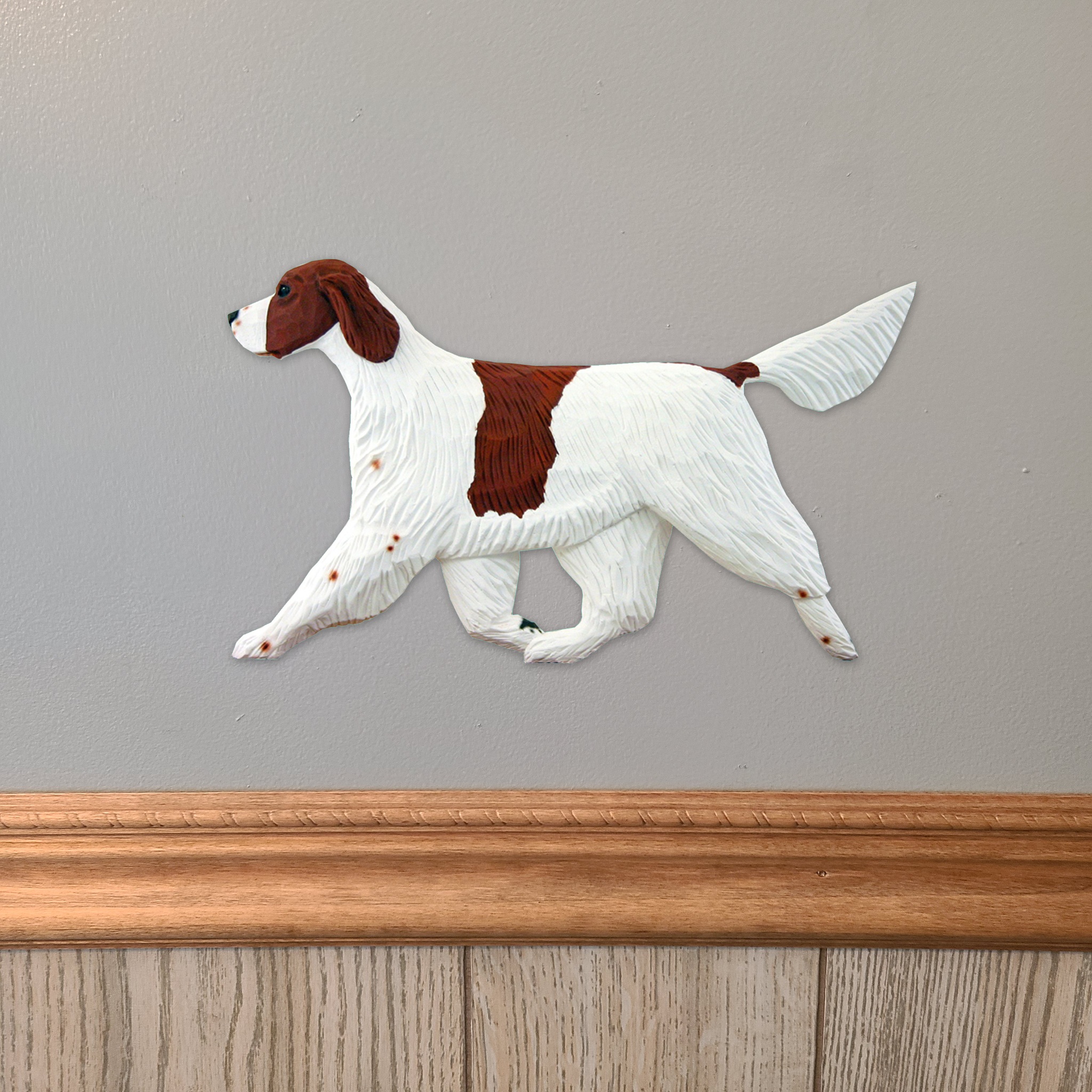 Irish Red and White Setter Wall Sculpture