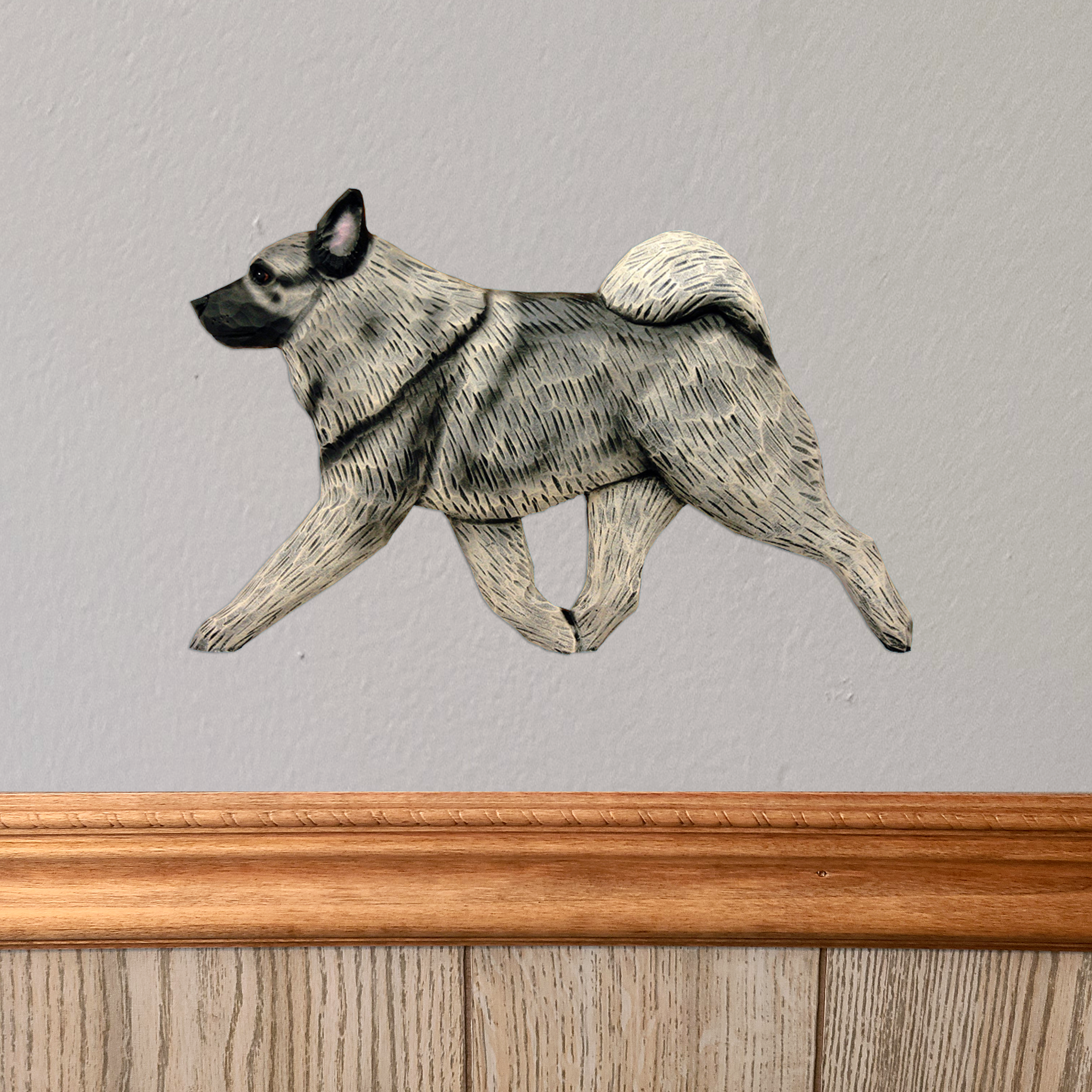 Norwegian Elkhound Wall Sculpture