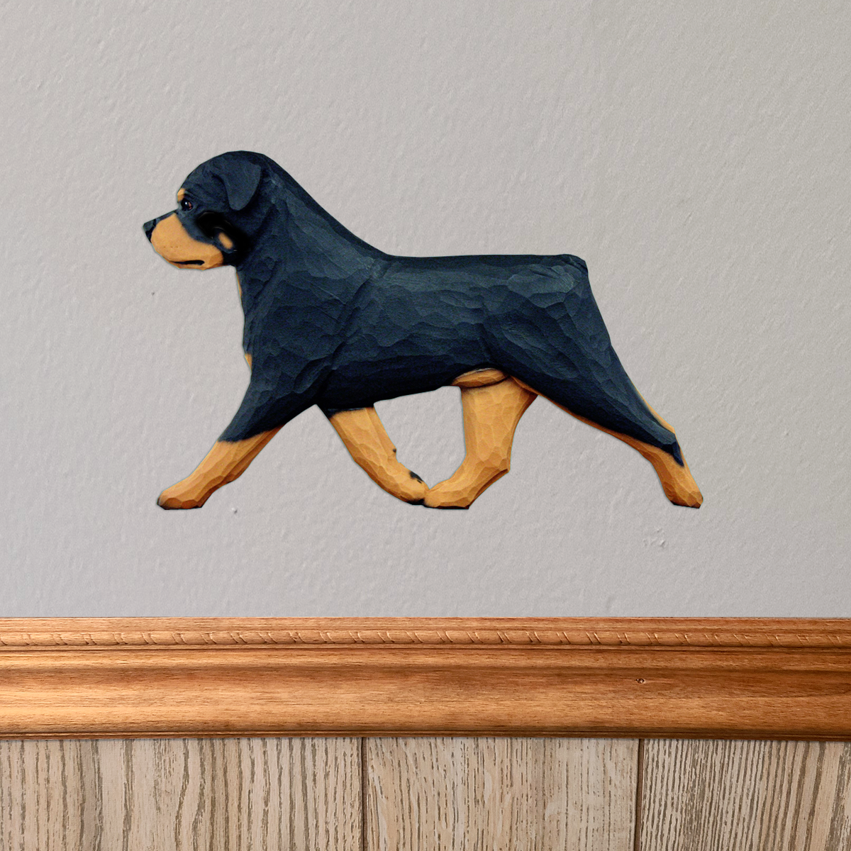 Rottweiler Wall Sculpture – Michael Park, Woodcarver