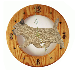 Cairn Terrier Wall Clock - Michael Park, Woodcarver