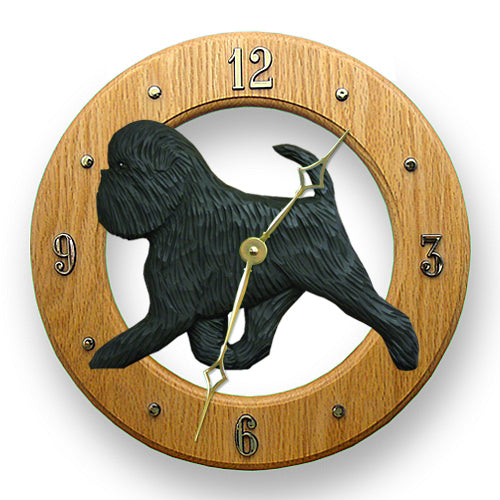Affenpinscher (natural) Wall Clock - Michael Park, Woodcarver