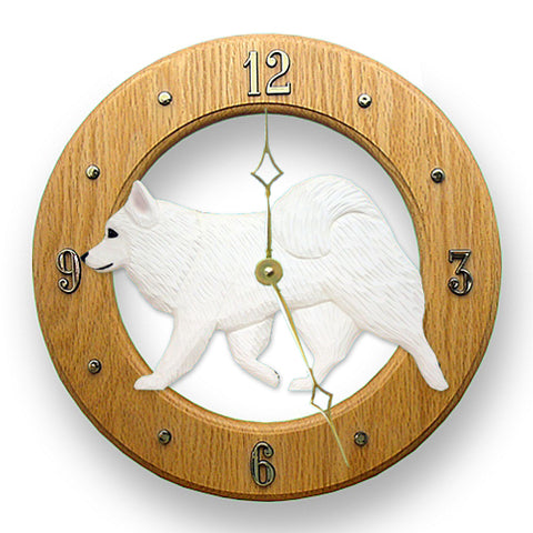 American Eskimo Dog Wall Clock - Michael Park, Woodcarver