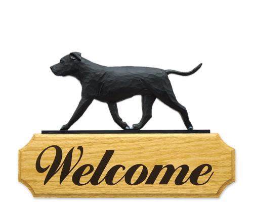 American Staffordshire Terrier (natural) DIG Welcome Sign
