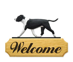 American Staffordshire Terrier (natural) DIG Welcome Sign