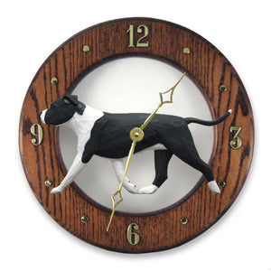 American Staffordshire Terrier (Natural) Wall Clock - Michael Park, Woodcarver