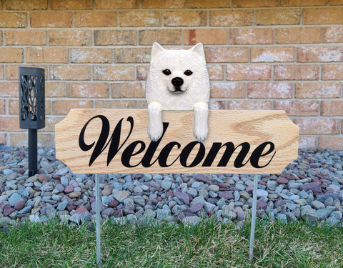 American Eskimo Dog Topper Welcome Stake