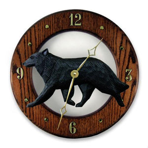 Belgian Sheepdog Wall Clock - Michael Park, Woodcarver