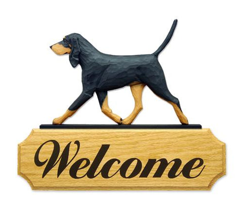 Black & Tan Coonhound DIG Welcome Sign