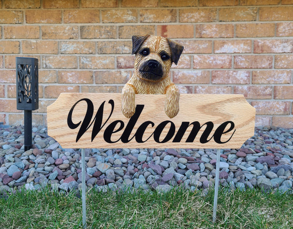 Border Terrier Topper Welcome Stake