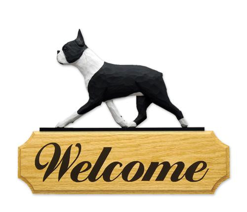 Boston Terrier DIG Welcome Sign
