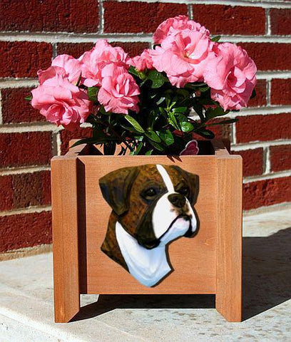 Boxer Dog (Natural) Planter Box - Michael Park, Woodcarver
