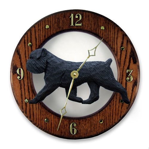 Brussels Griffon (Natural) Wall Clock - Michael Park, Woodcarver