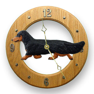 Dachshund (Longhaired) Wall Clock - Michael Park, Woodcarver