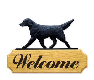 Flat-coated Retriever DIG Welcome Sign