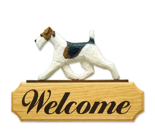 Fox Terrier (Wire) DIG Welcome Sign – Michael Park, Woodcarver
