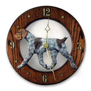 German Wirehaired Pointer Wall Clock - Michael Park, Woodcarver