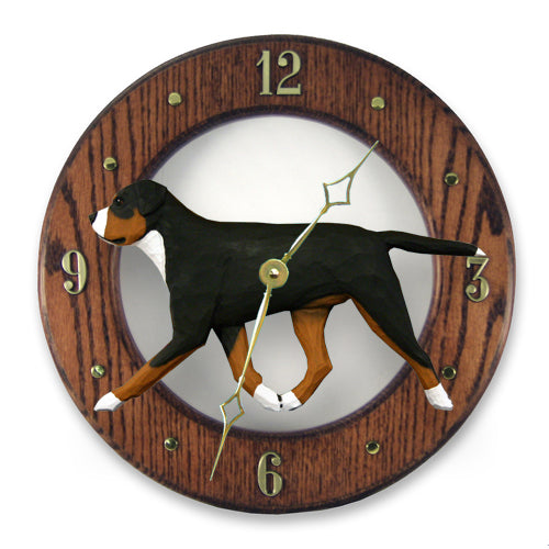 Greater Swiss Mt. Dog Wall Clock - Michael Park, Woodcarver