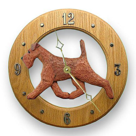 Irish Terrier Wall Clock - Michael Park, Woodcarver