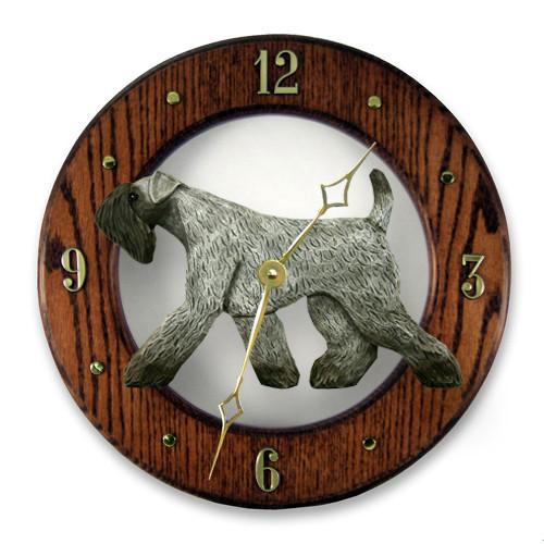 Kerry Blue Terrier Wall Clock - Michael Park, Woodcarver