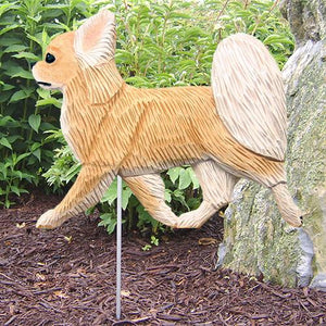 Chihuahua (longhaired) Garden Stake - Michael Park, Woodcarver