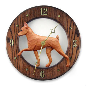 Miniature Pinscher Wall Clock - Michael Park, Woodcarver