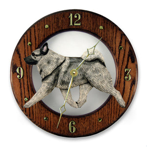 Norwegian Elkhound Wall Clock - Michael Park, Woodcarver