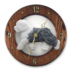 Old English Sheepdog Wall Clock - Michael Park, Woodcarver