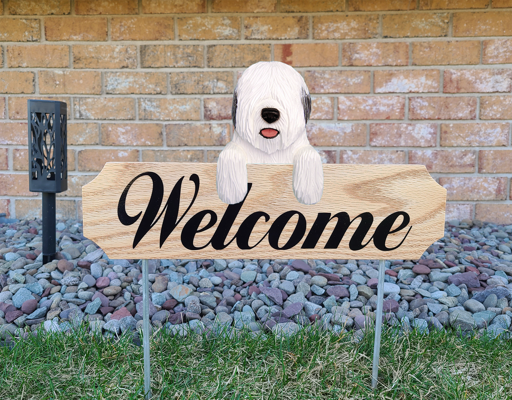 Old English Sheepdog Topper Welcome Stake