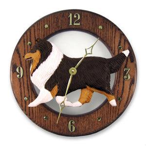 Shetland Sheepdog Wall Clock - Michael Park, Woodcarver